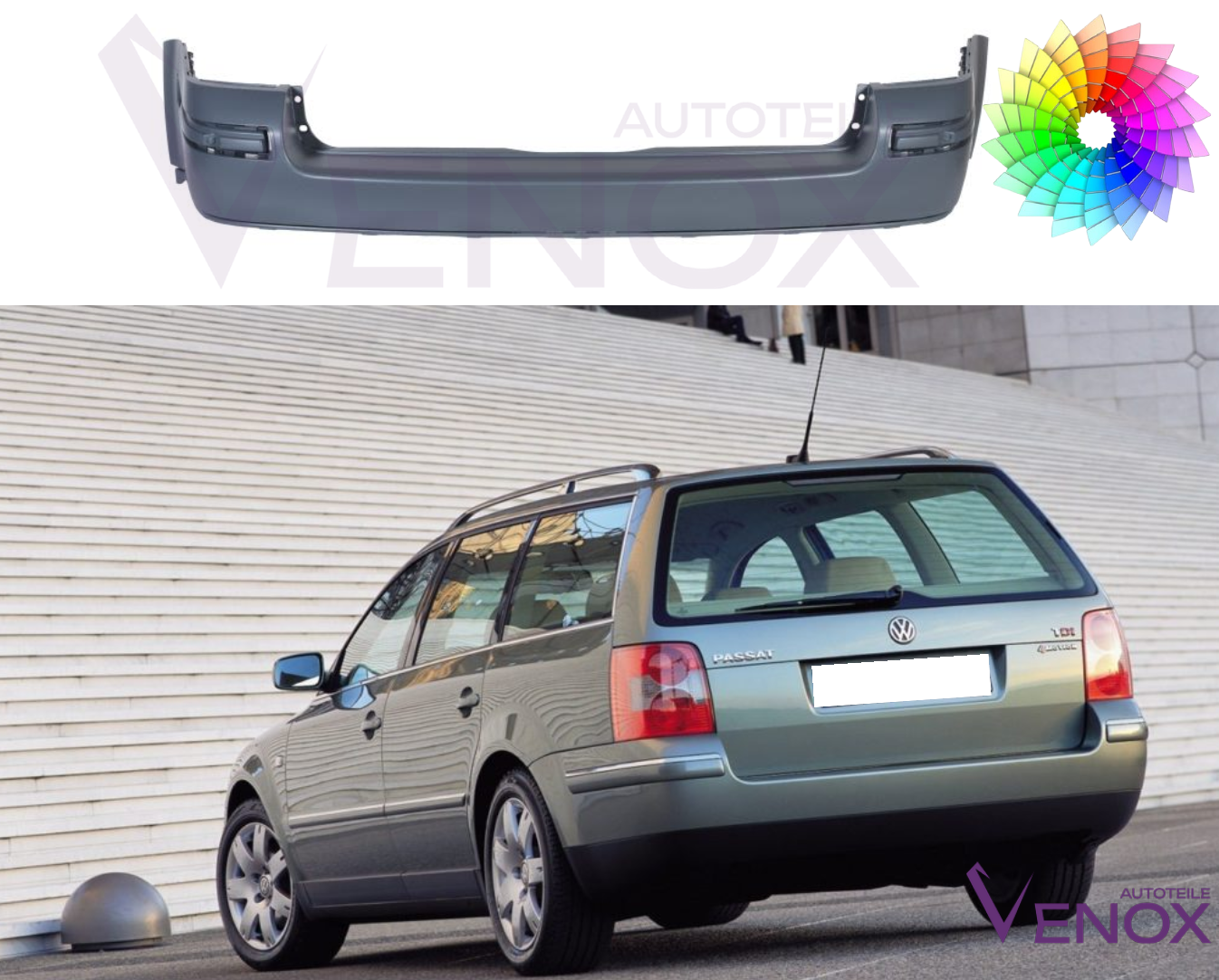 Bagkofanger til Vw Passat B5 FL 2000-2005 Variant malet i specialfarve - Image 2