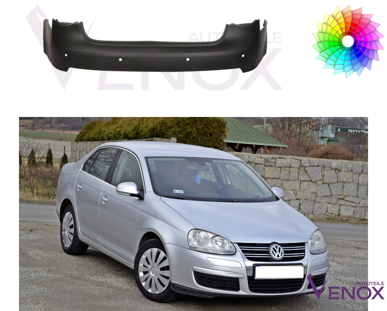 Bagkofanger til Vw Jetta 2005-2010 PDC Lakeret i ønsket farve - Image 2