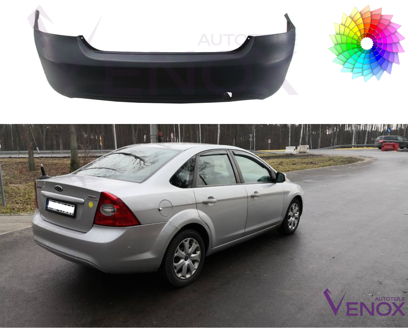 Bagkofanger til Ford Focus Mk2 2008-2010 Sedan Lakeret i ønsket farve - Image 2