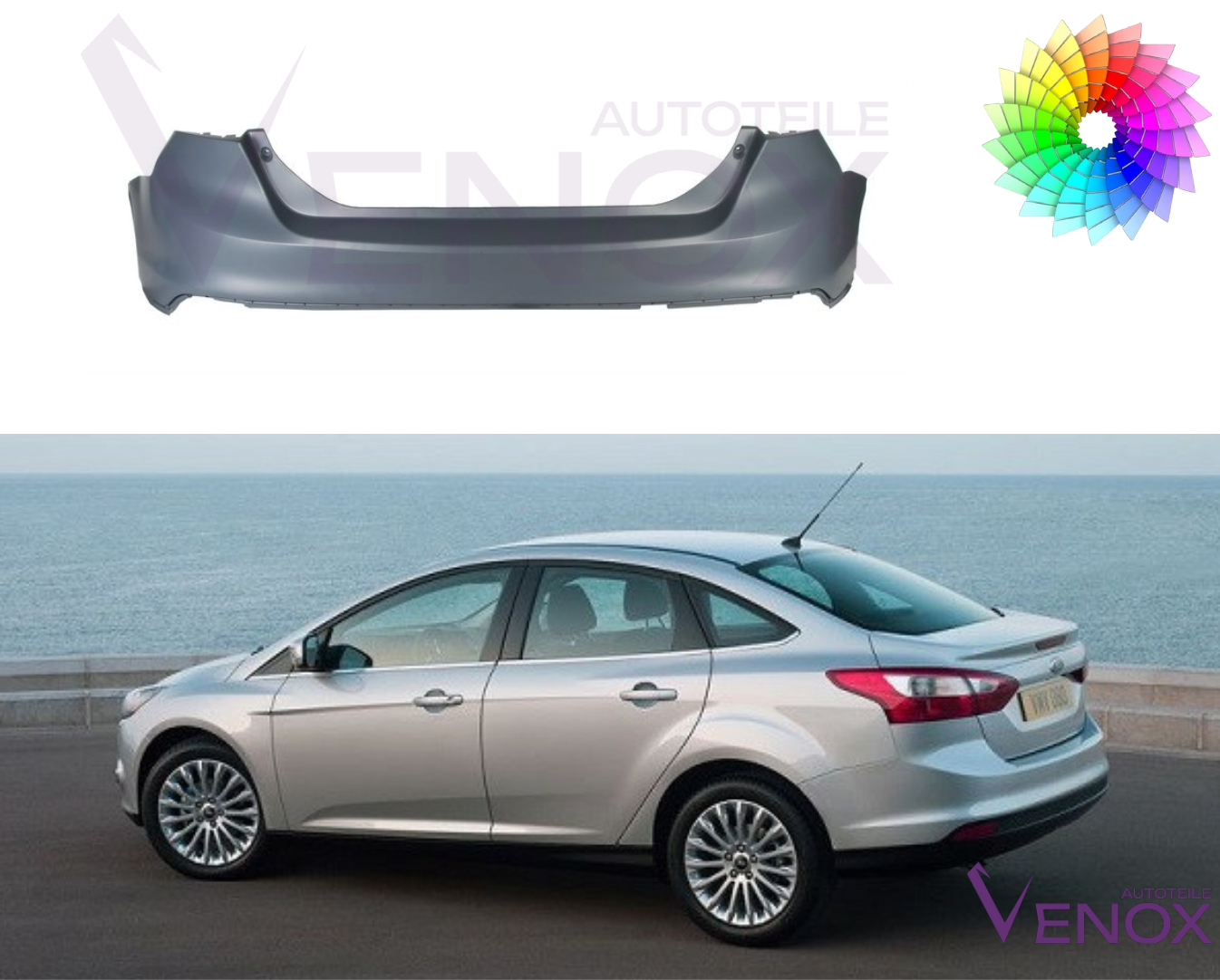 Bagkofanger til Ford Focus Mk3 2010-2014 Lim. Lakeret i den ønskede farve - Image 2