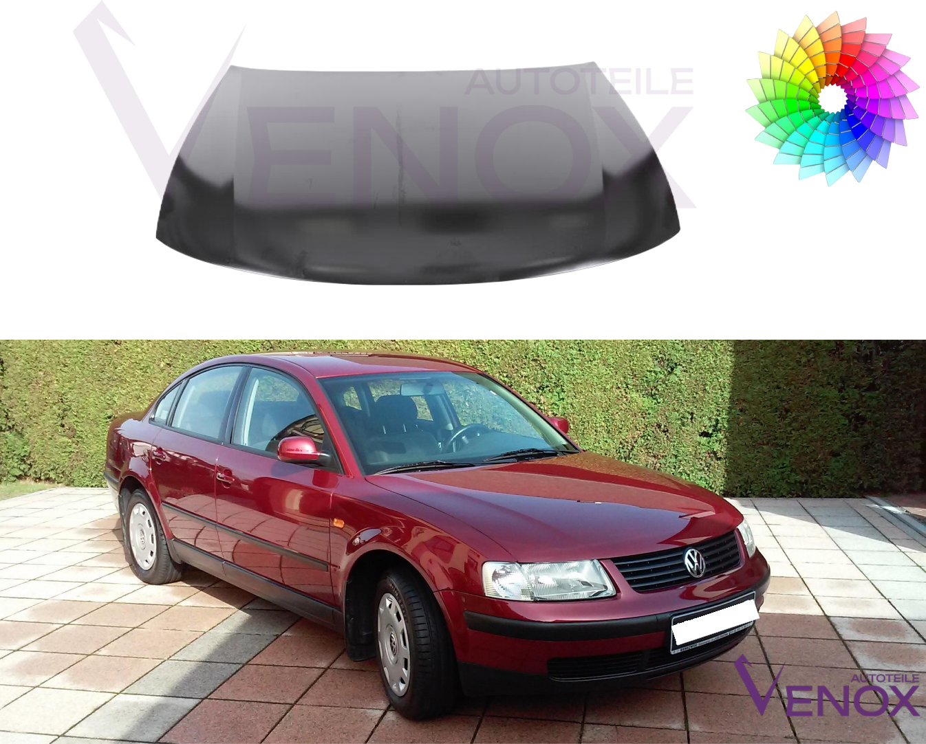 Motorhjelm til Vw Passat B5 1996-2000 Lakeret i ønsket farve Ny - Billede 2