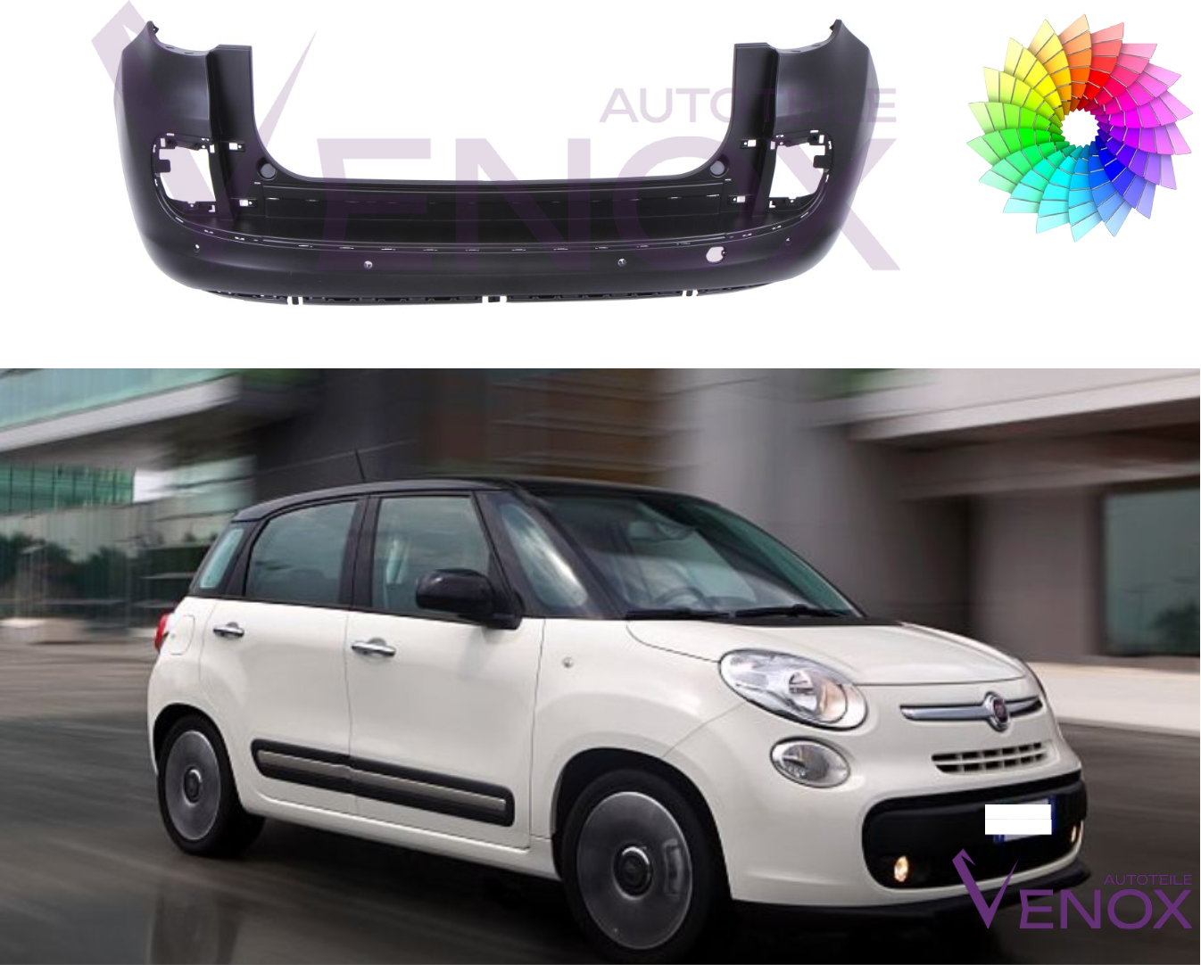 Bagkofanger til Fiat 500L (330) 12-20 PDC Lakeret i ønsket farve NY - Image 2