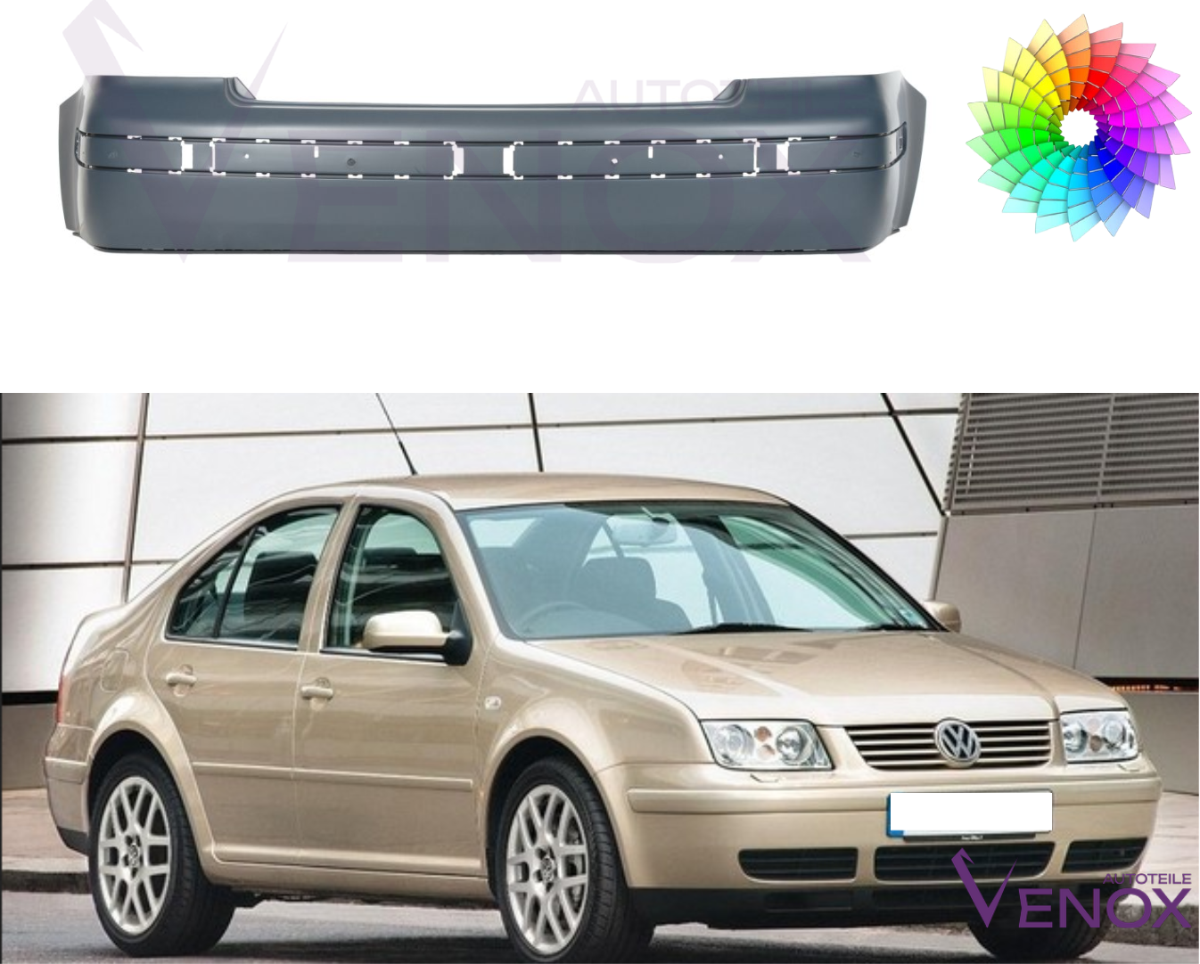 Bagkofanger til VW Bora 98-05 Lakeret i ønsket farve NY - Image 2