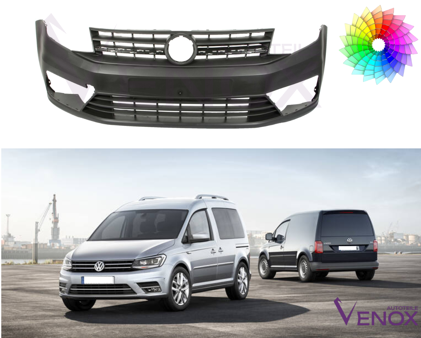 Forkofanger til VW Caddy fra 15 SRA Lakeret i ønsket farve NYT - Image 2