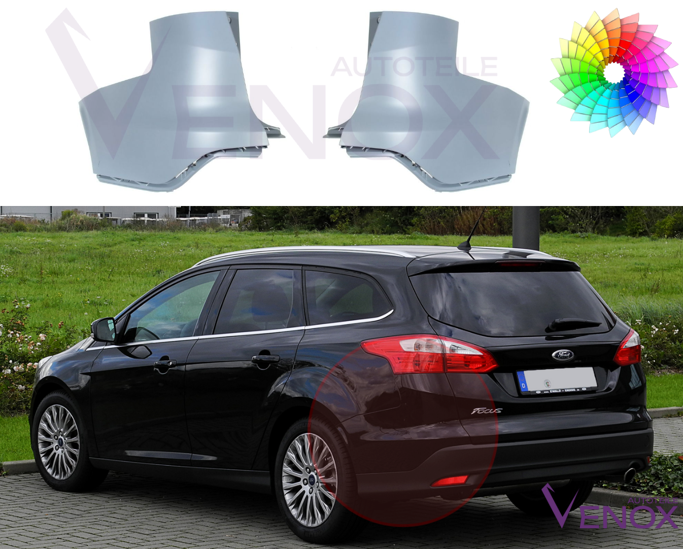 Bagkofanger til Ford Focus Mk3 10-14 L eller R Lakeret i ønsket farve - Image 2