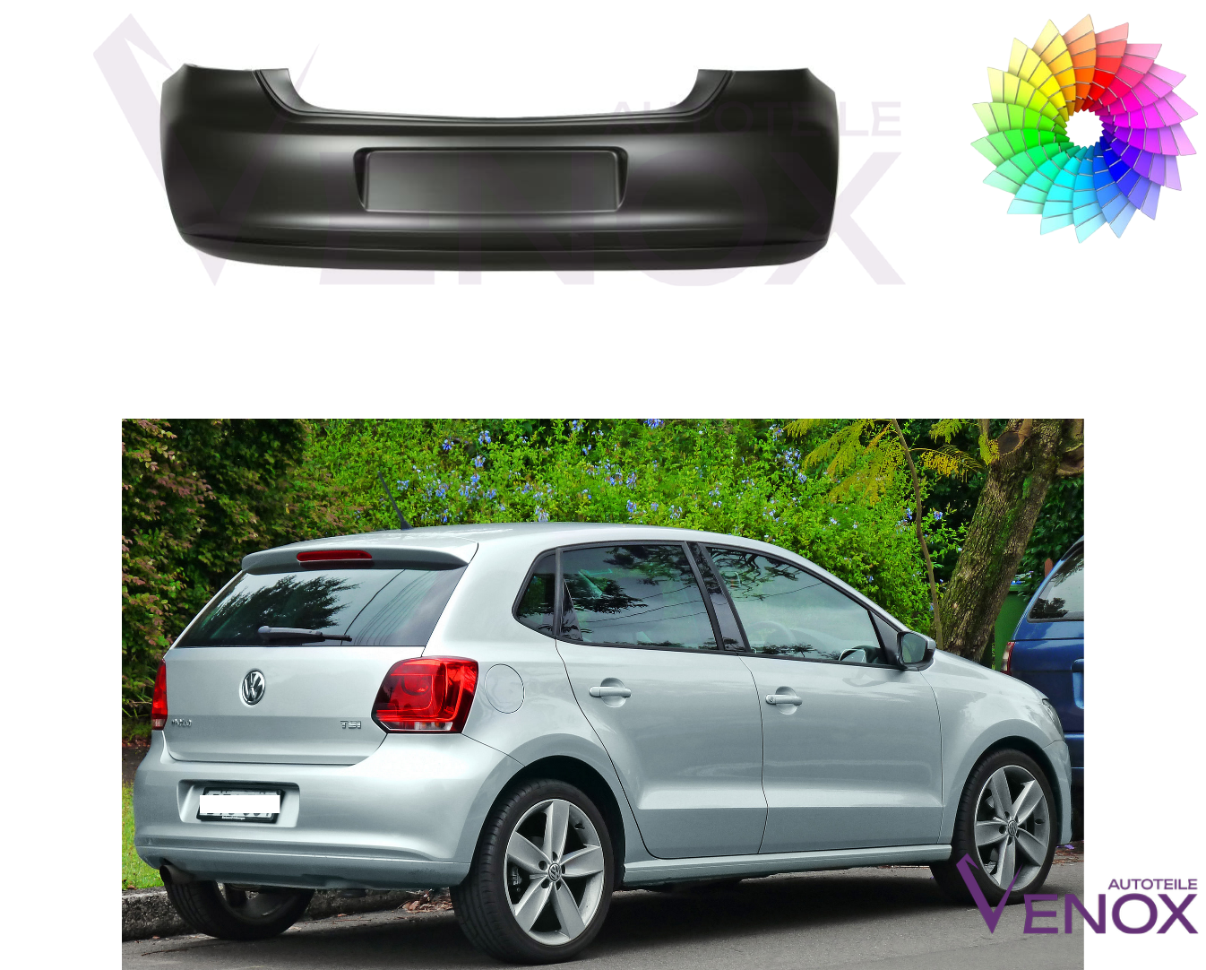 Bagkofanger til VW Polo 6R 2009-2014 lakeret i ønsket farve - Image 2