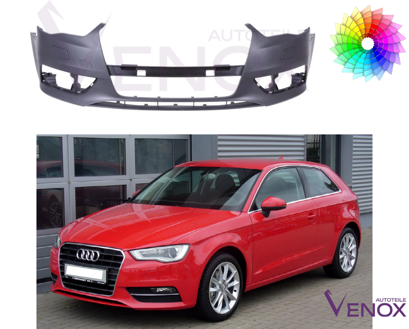 Forkofanger til Audi A3 8V 2012-2016 SRA Lakeret i ønsket farve NY - Image 2