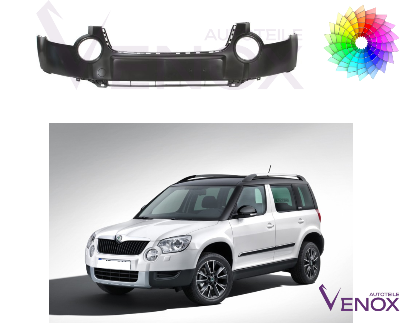 Forkofanger til Skoda Yeti 2009-2013 Lakeret i ønsket farve NY - Image 2