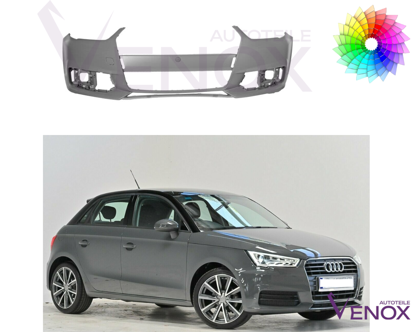 Forkofanger til Audi A1 2014-2018 Lakeret i ønsket farve NY - Image 2