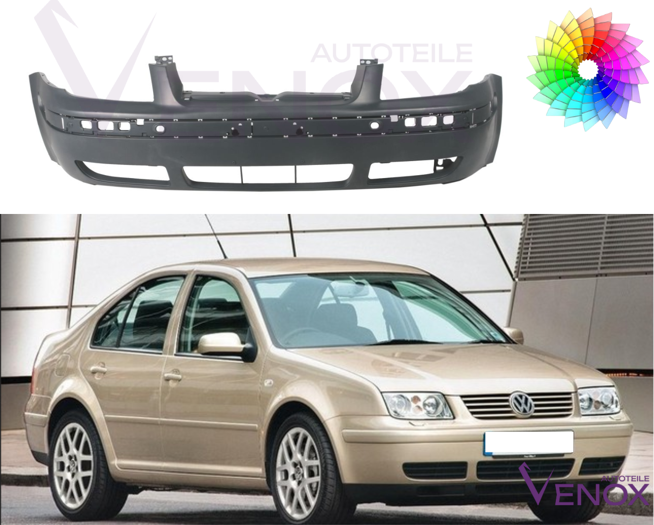 Forkofanger til VW Bora 98-05 Lakeret i ønsket farve NY - Image 2