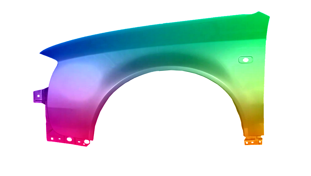 Stænkskærm VENSTRE FORAN til AUDI A6 C5 1997-2005 MALET I LY7W NY - Image 2