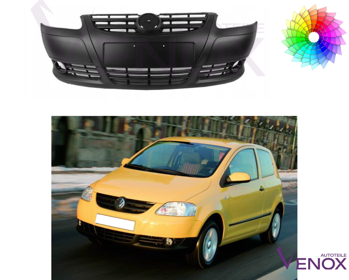 Forkofanger til Vw Fox fra 2005 NSW malet i ønsket farve NY - Image 2