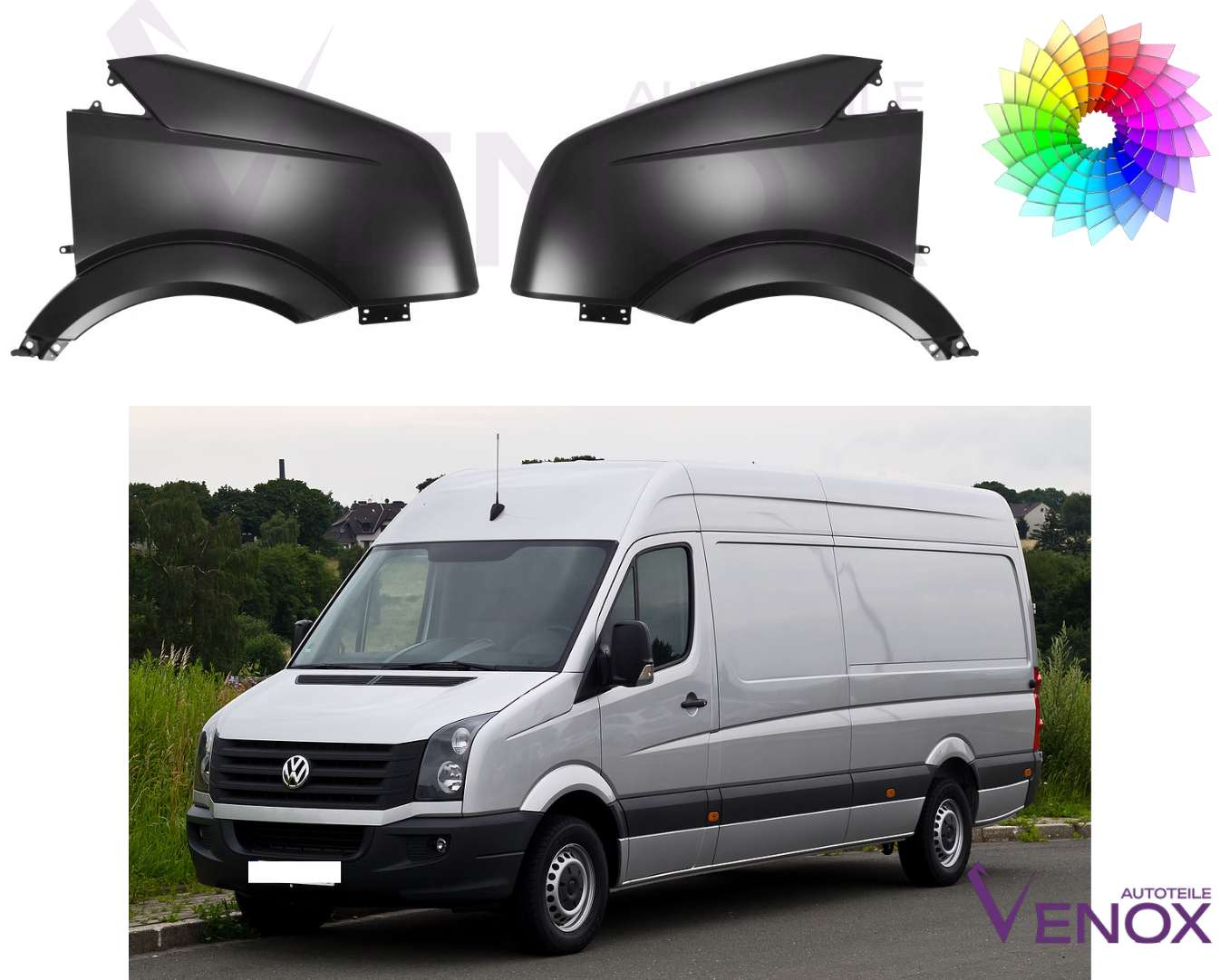 Stænkskærm højre til VW Crafter 2005-2017 malet i ønsket farve NY - Image 2