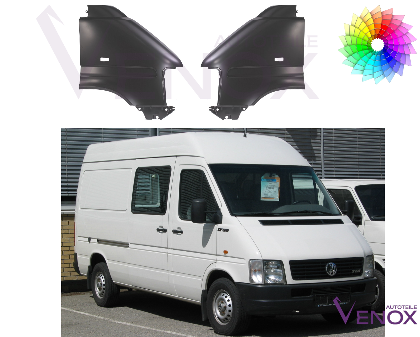 Stænkskærm højre til VW LT 1996-2006 Lakeret i ønsket farve - Image 2