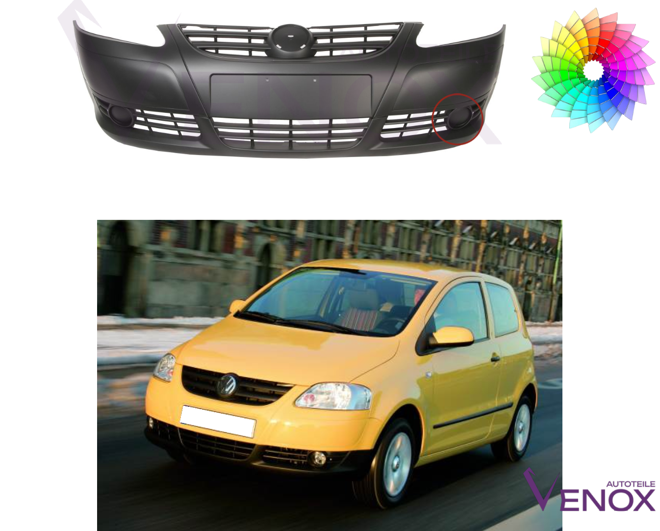 Forkofanger til Vw Fox fra 2005 Lakeret i ønsket farve NY - Image 2