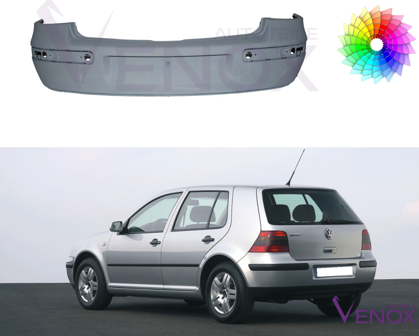 Bagkofanger til Vw Golf 4 IV Lakeret i ønsket farve 1997-2006 NY - Image 2