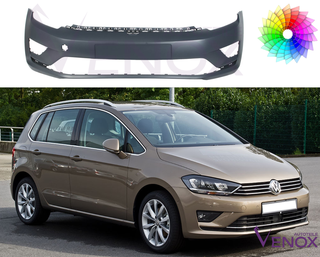 Forkofanger til Vw Golf Sportsvan Lakeret i ønsket farve 2014-2020 NY - Image 2