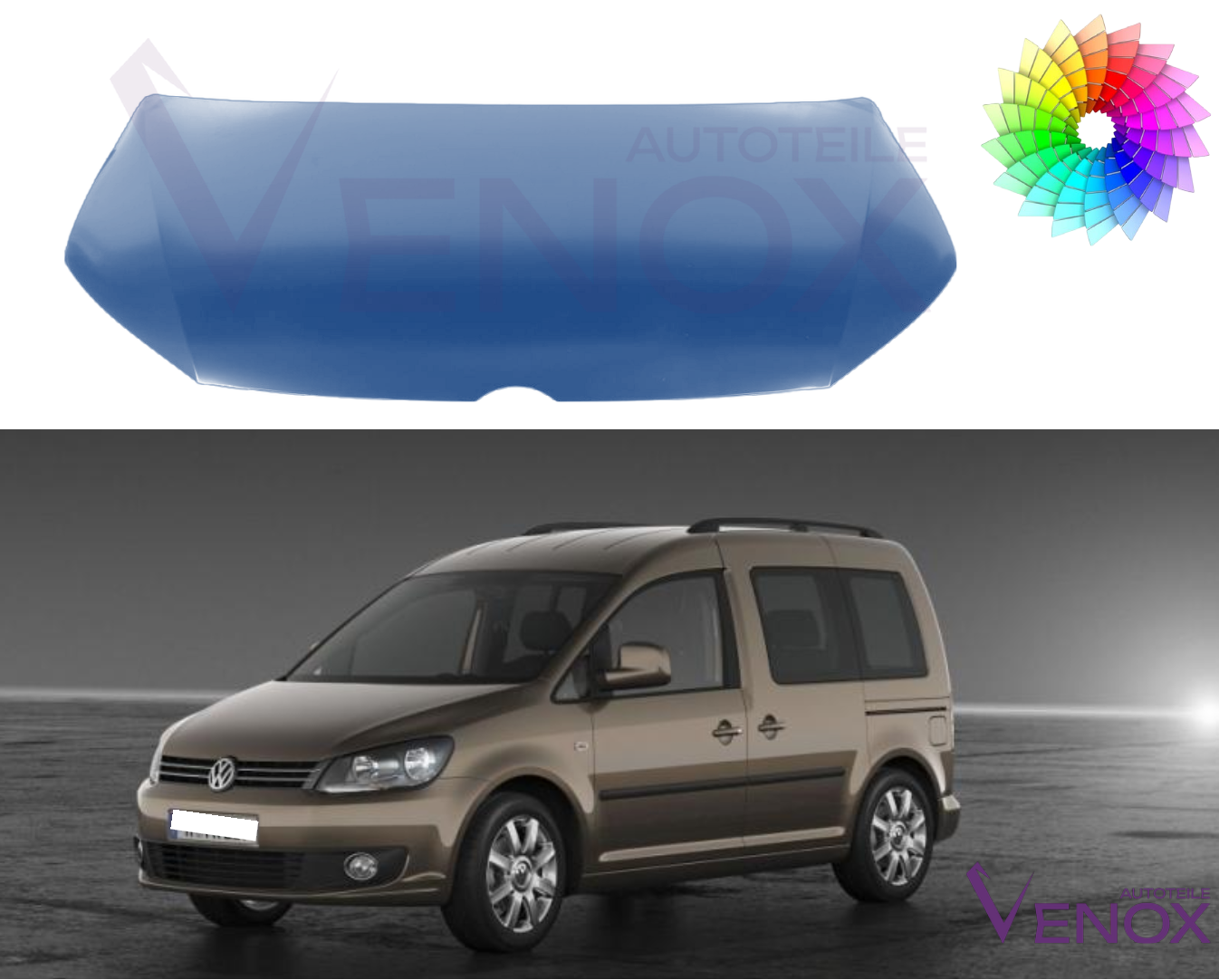 Motorhjelm til Vw Caddy 10-15 Malet i ønsket farve NY - Image 2