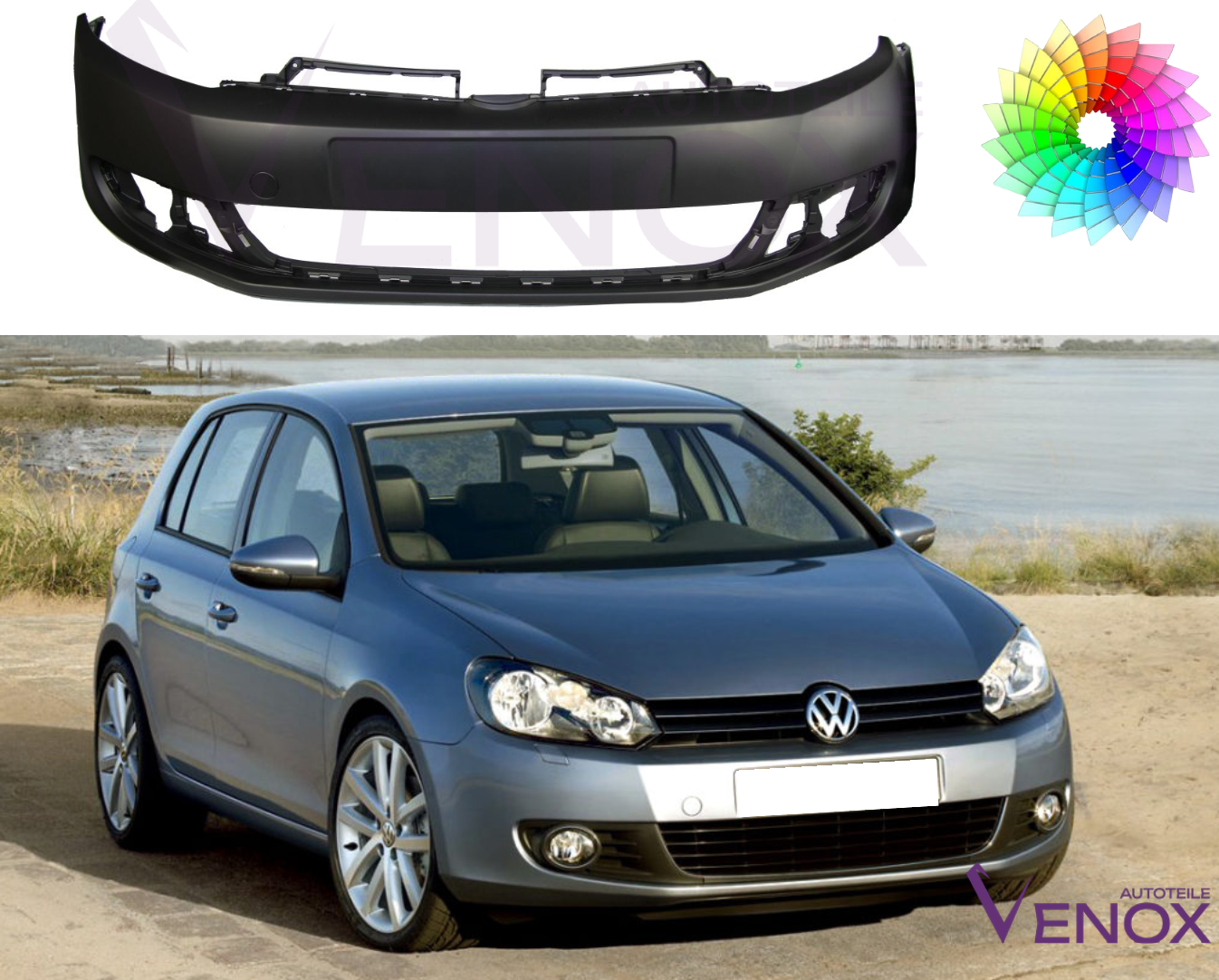 Forkofanger til Vw Golf VI 6 08-16 Lakeret i ønsket farve NY - Image 2