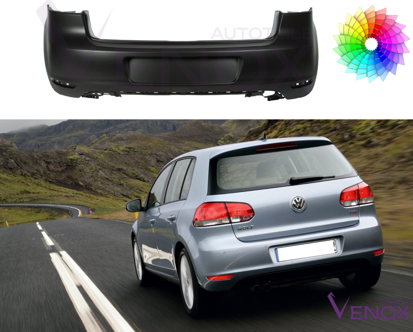 Bagkofanger til Vw Golf VI 6 08-16 Lakeret i ønsket farve - Image 2