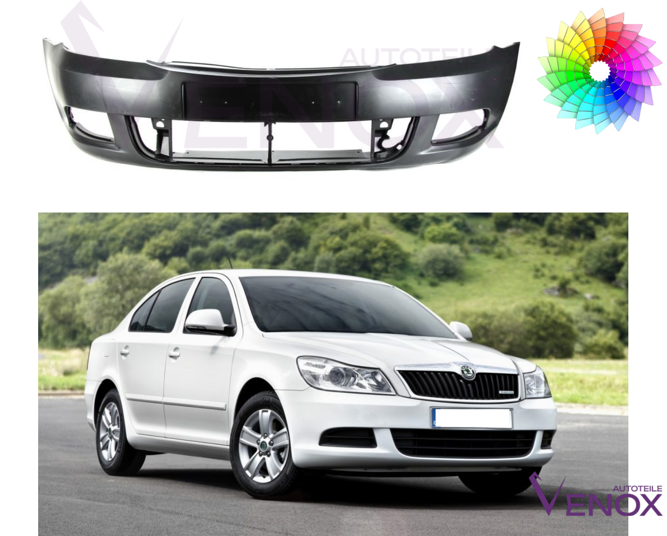 Forkofanger til Skoda Octavia 1Z 2008-2013 Lakeret i ønsket farve - Image 2