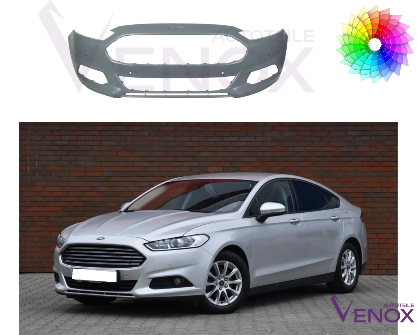 Forkofanger til Ford Mondeo Mk5 Fra 2014- 6 xPDC Lakeret i ønsket farve - Image 2