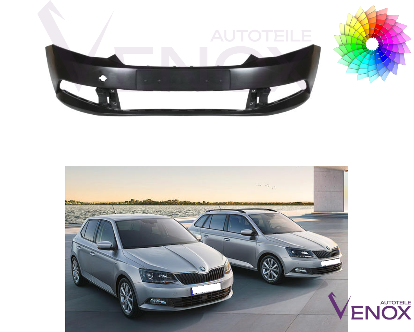 Forkofanger til Skoda Fabia III 2014-2018 Lakeret i ønsket farve NY - Image 2