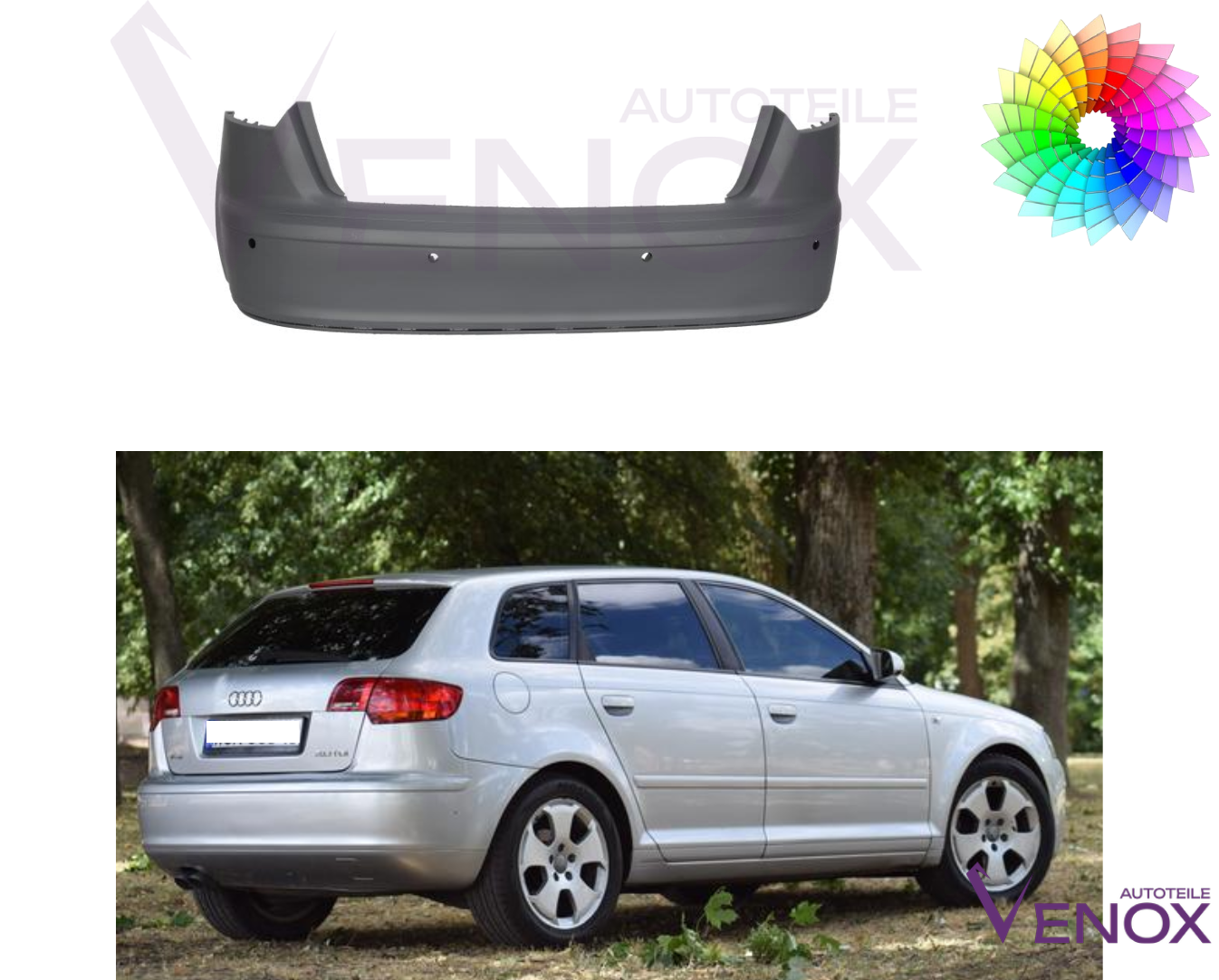 Bagkofanger til Audi A3 8P 2004-2008 Lakeret i ønsket farve - Image 2