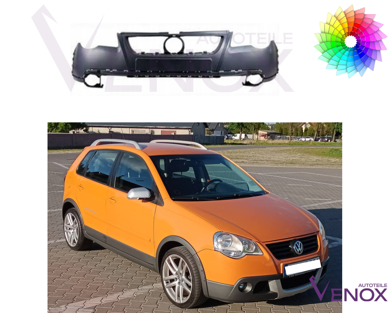 Forkofanger til VW Polo 9N Cross 2005-2010 lakeret i en farve efter eget valg - Image 2