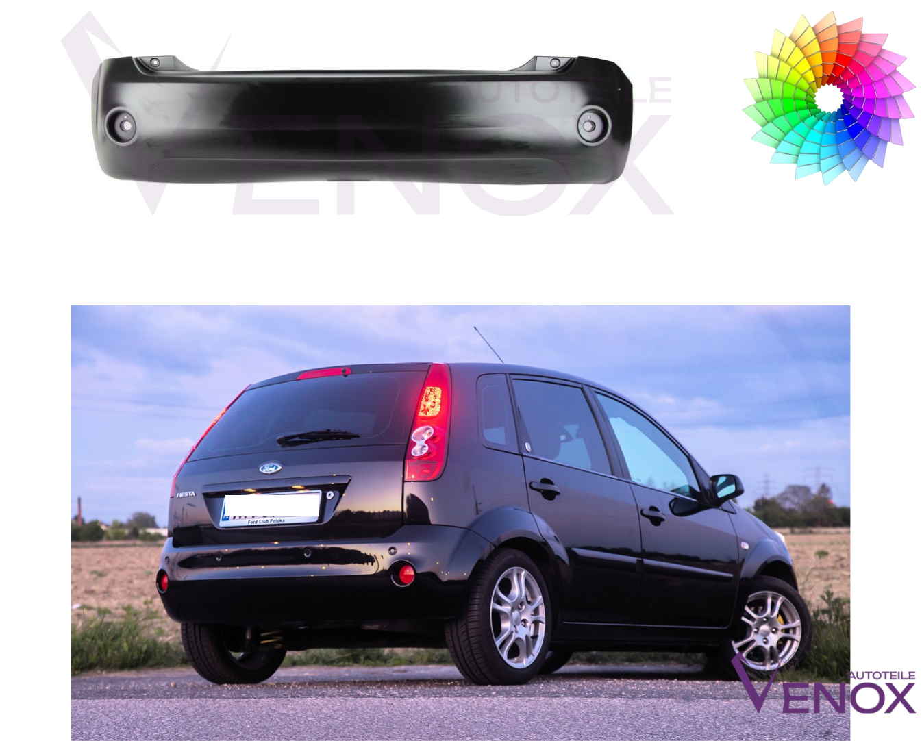 Bagkofanger til Ford Fiesta Mk 6 2005-2008 Lakeret i ønsket farve - Image 2