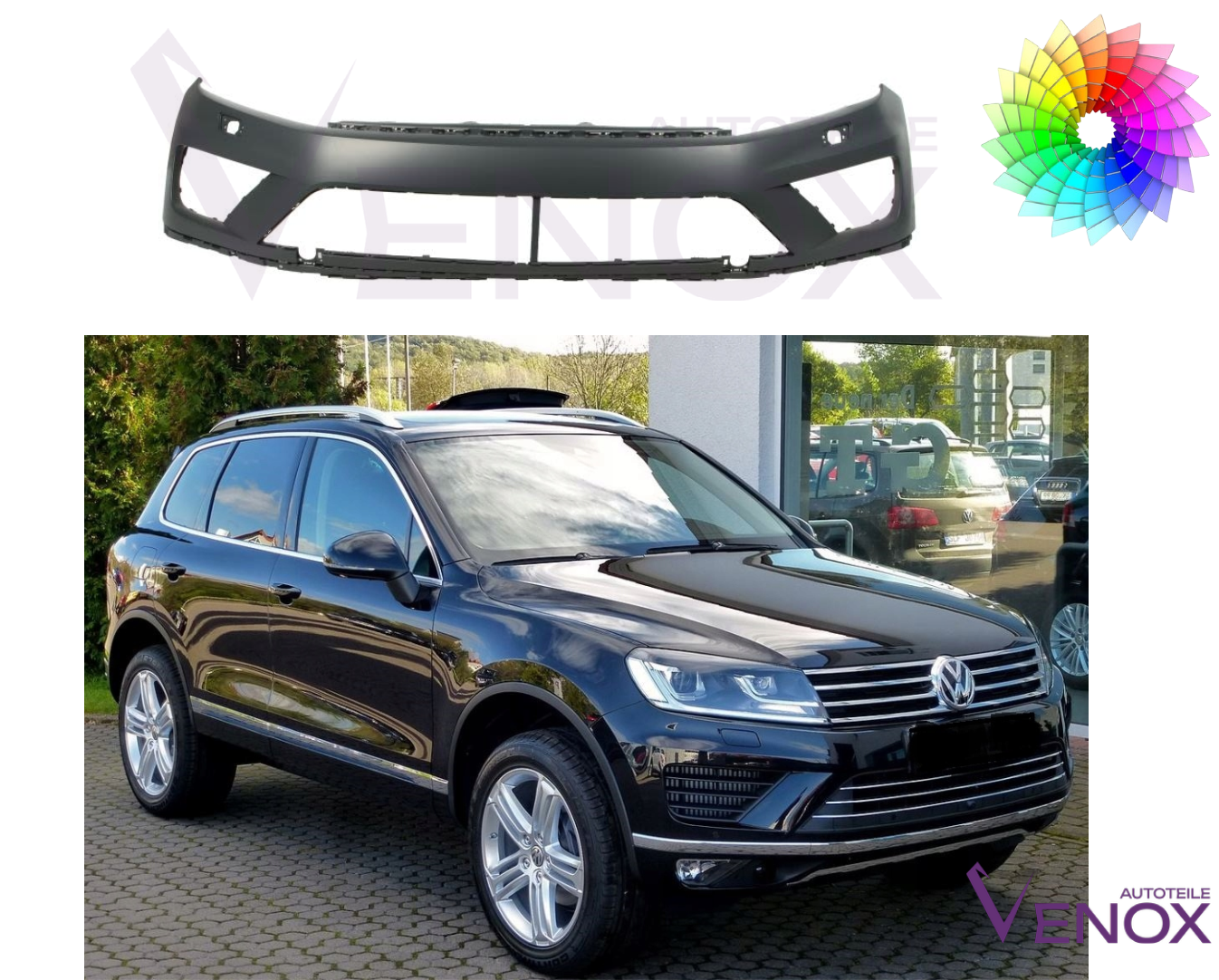 Forkofanger til VW Touareg 7P 2014-2018 SRA PDC lakeret i ønsket farve - Image 2