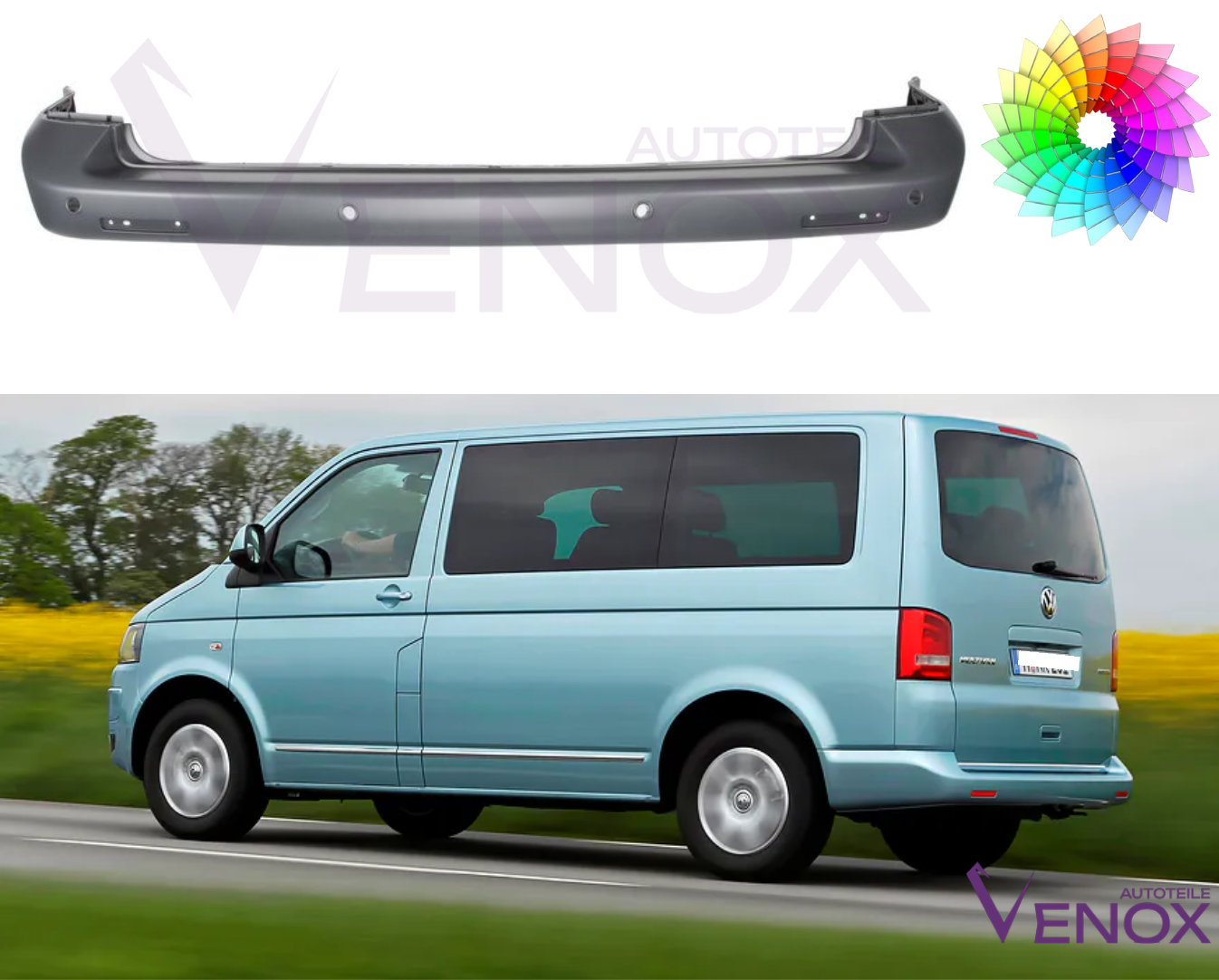 Bagkofanger til VW T5 09-15 PDC lakeret i ønsket farve - Image 2