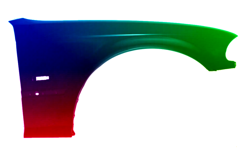 Stænkskærm foran højre til BMW E46 98-01 MALET I 337 MØRK GUL NY - Image 2