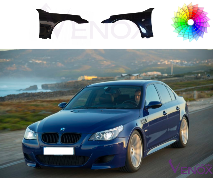 Stænkskærm VENSTRE FRONT til BMW E60 E61 03-10 LÆGGET I FARVEN EFTER DIT VALG - Image 3