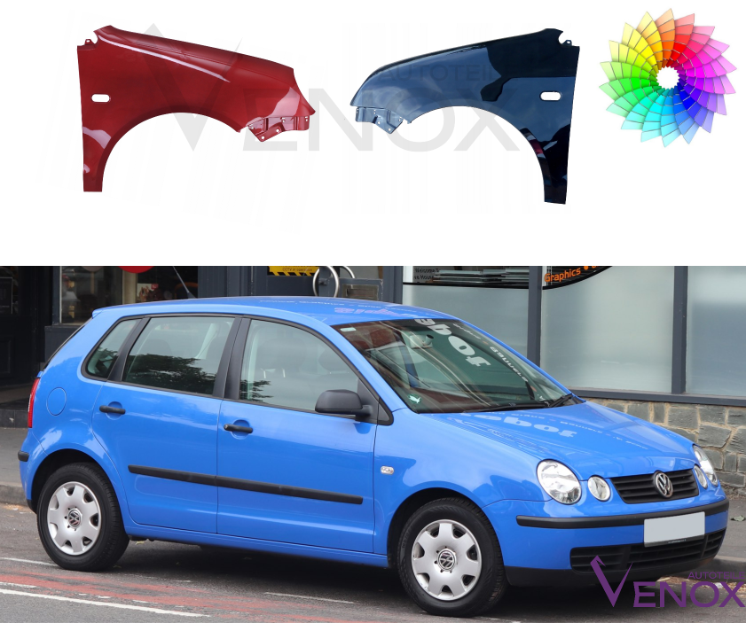 Stænkskærm foran højre/venstre til VW POLO 9N 01-05 LACKERET I DEN FARVE, DU VÆLGER - Image 3