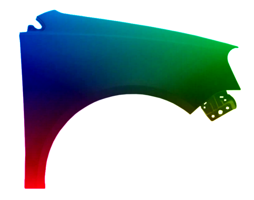 Stænkskærm FRONT RIGHT til VW POLO 9N 01-05 PAINTED LZ9Y NEW - Image 2