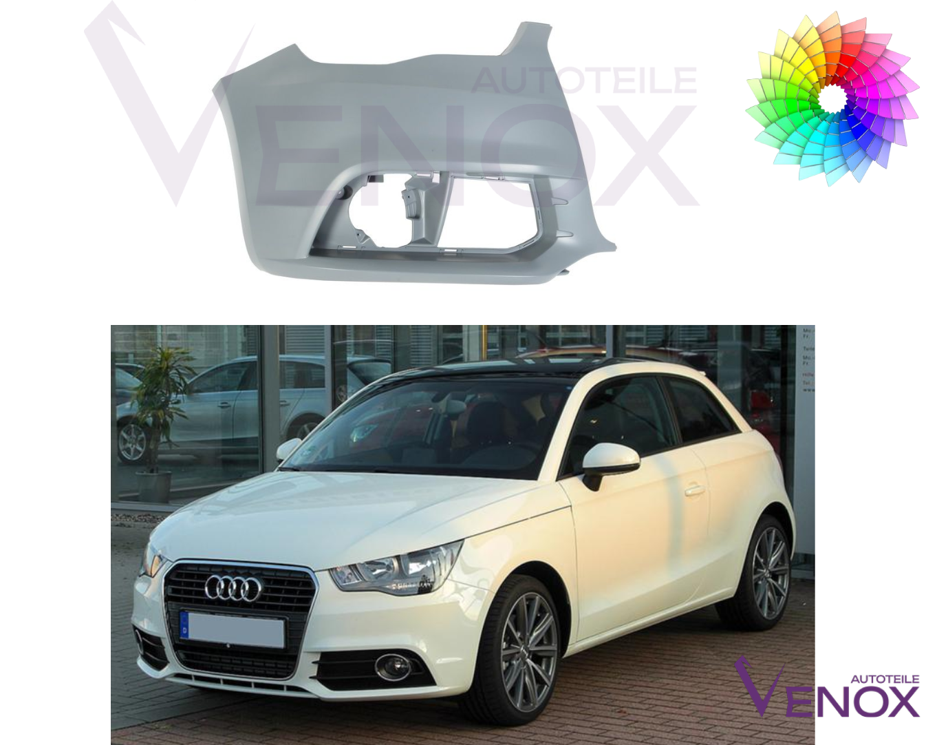 Forkofanger højre Til Audi A1 2010-2015 Lakeret i ønsket farve - Image 2