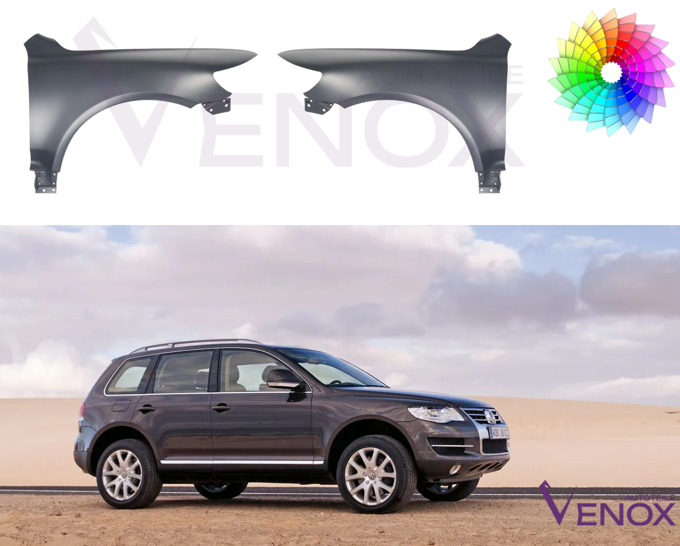 Stænkskærm til venstre til VW Touareg 7L 07-10 Lakeret i ønsket farve - Image 2