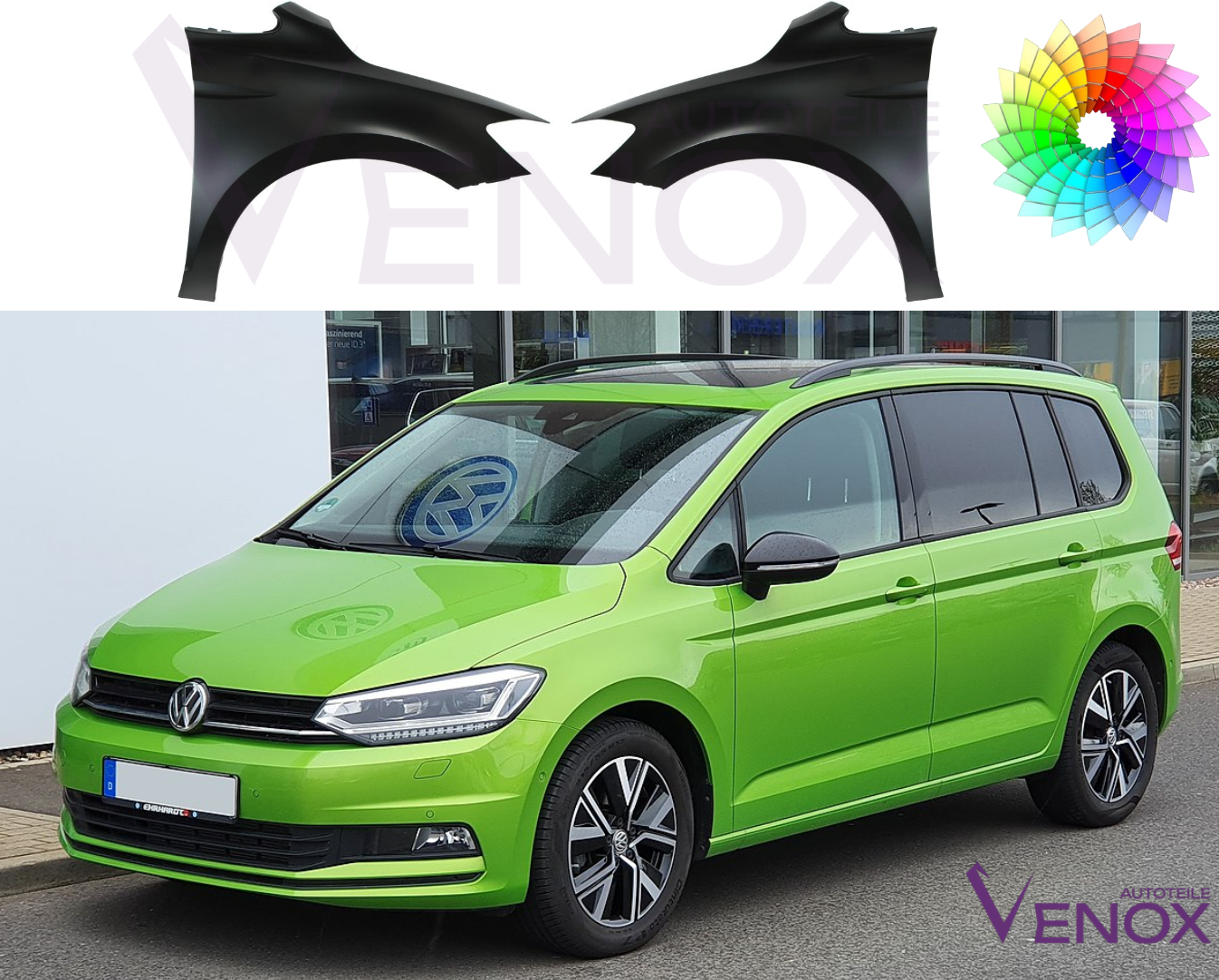 Stænkskærm til venstre til VW Touran 5T fra 2015 Lakeret i ønsket farve - Image 2