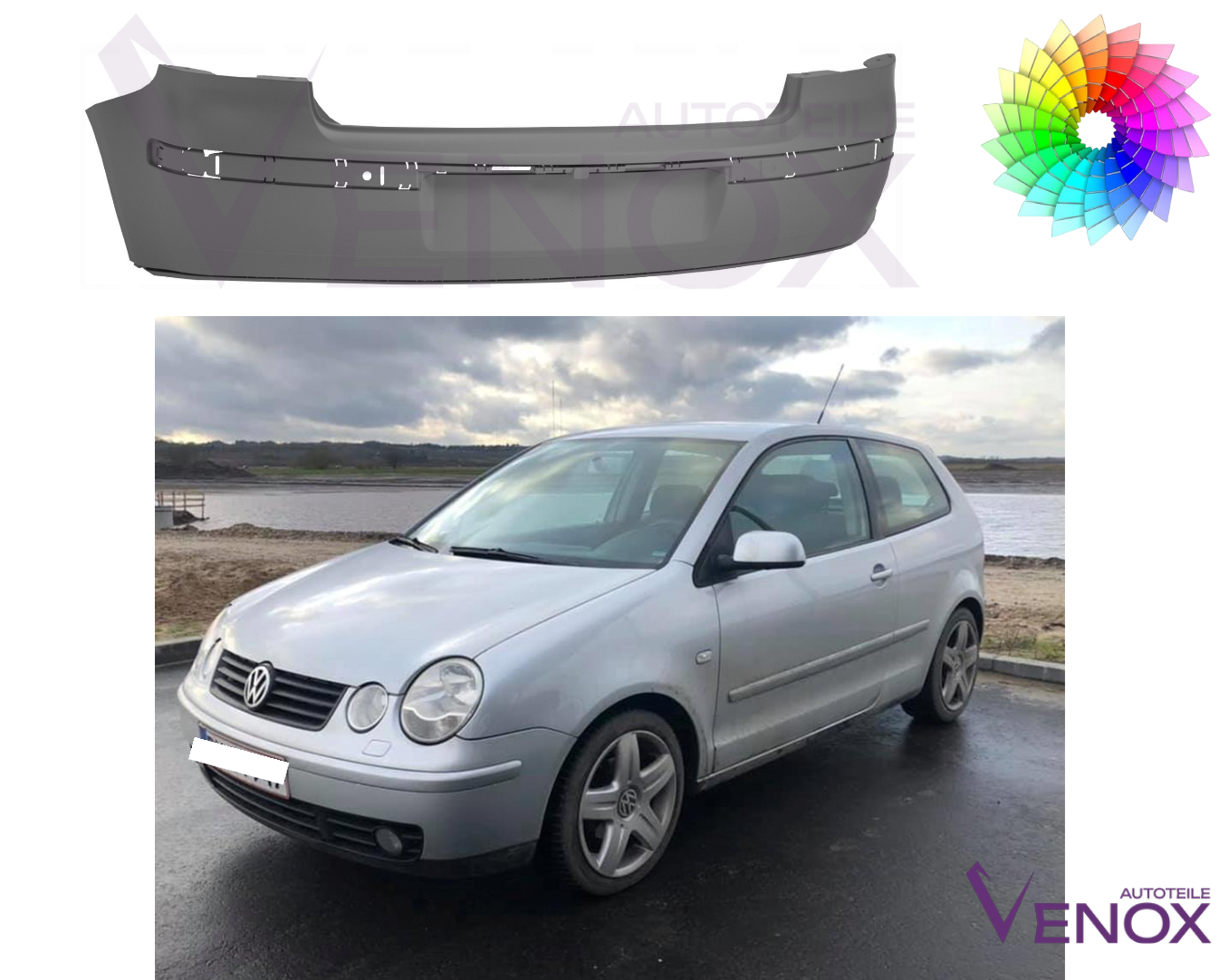 Bagkofanger til VW Polo 9N 2001-2009 lakeret i ønsket farve - Image 2