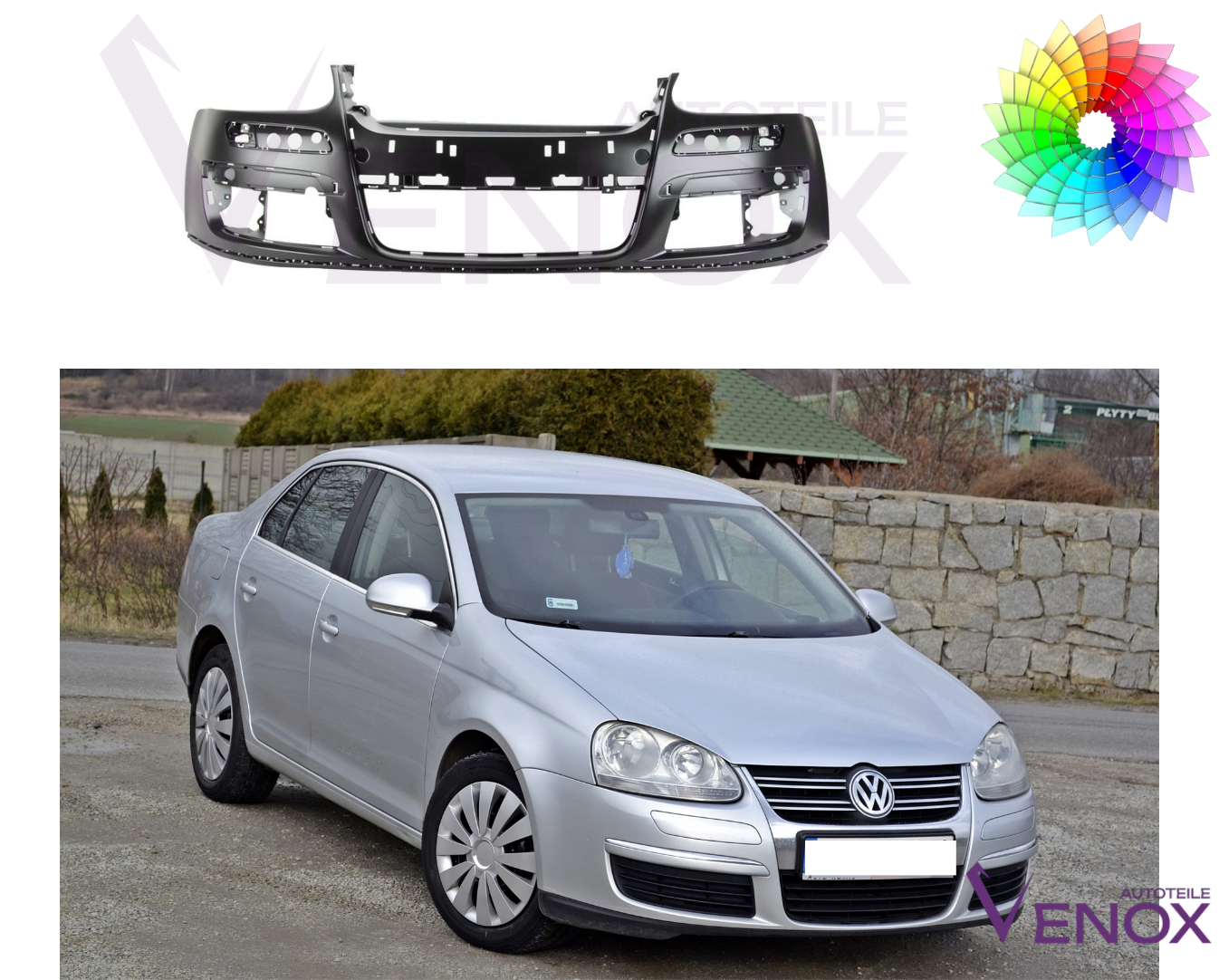 Forkofanger til VW Jetta Golf V Variant 05-10 malet i den farve, du ønsker - Image 2