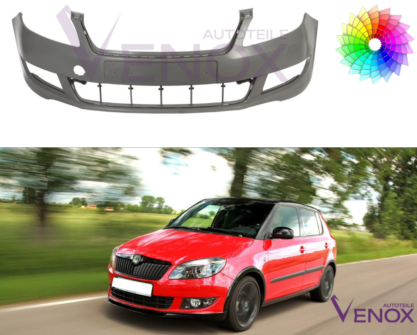 Forkofanger til Skoda Fabia Roomster 5J 10-15 Lakeret i ønsket farve NY - Image 2