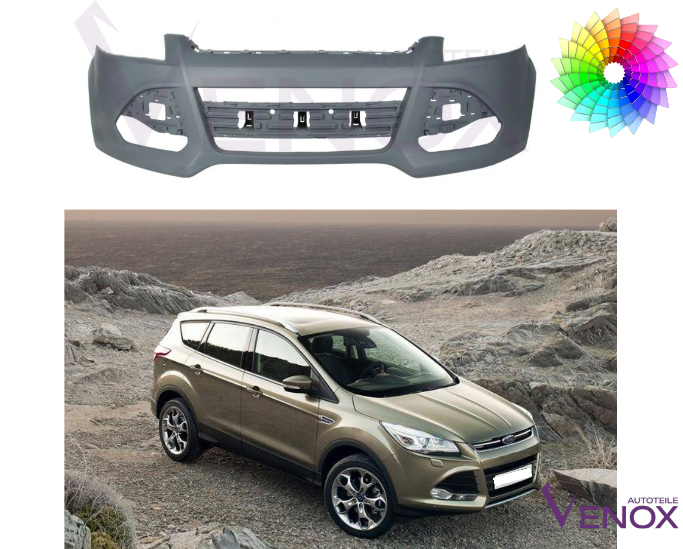 Forkofanger til Ford Kuga 2013-2016 PDC Lakeret i ønsket farve NY - Image 2