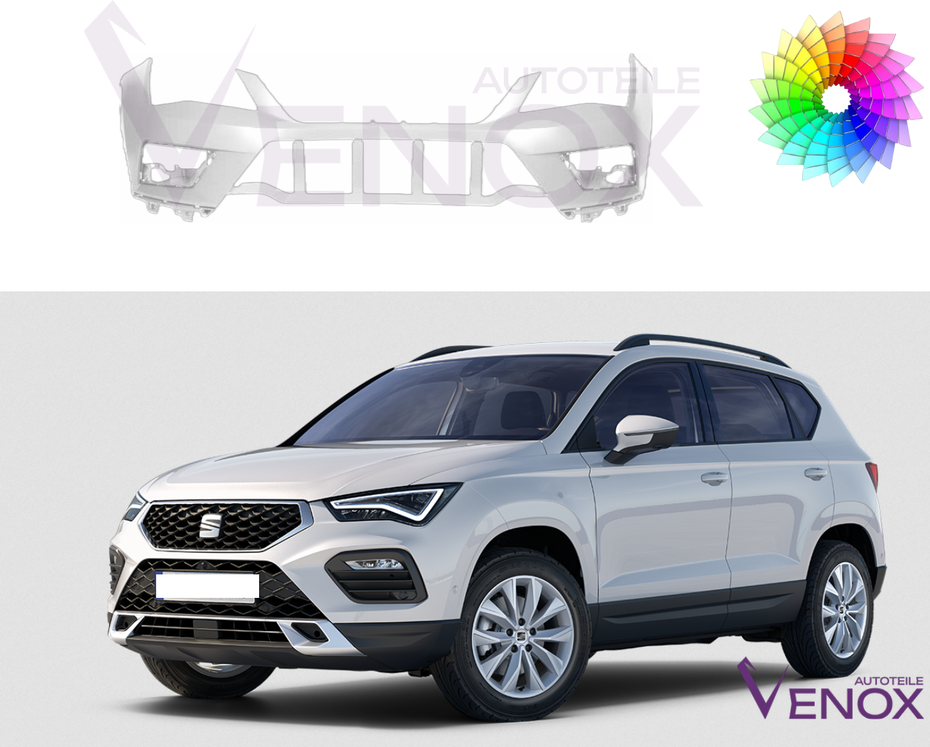 Forkofanger til Seat Ateca Fra 2016 +- SRA Lakeret i ønsket farve - Image 2