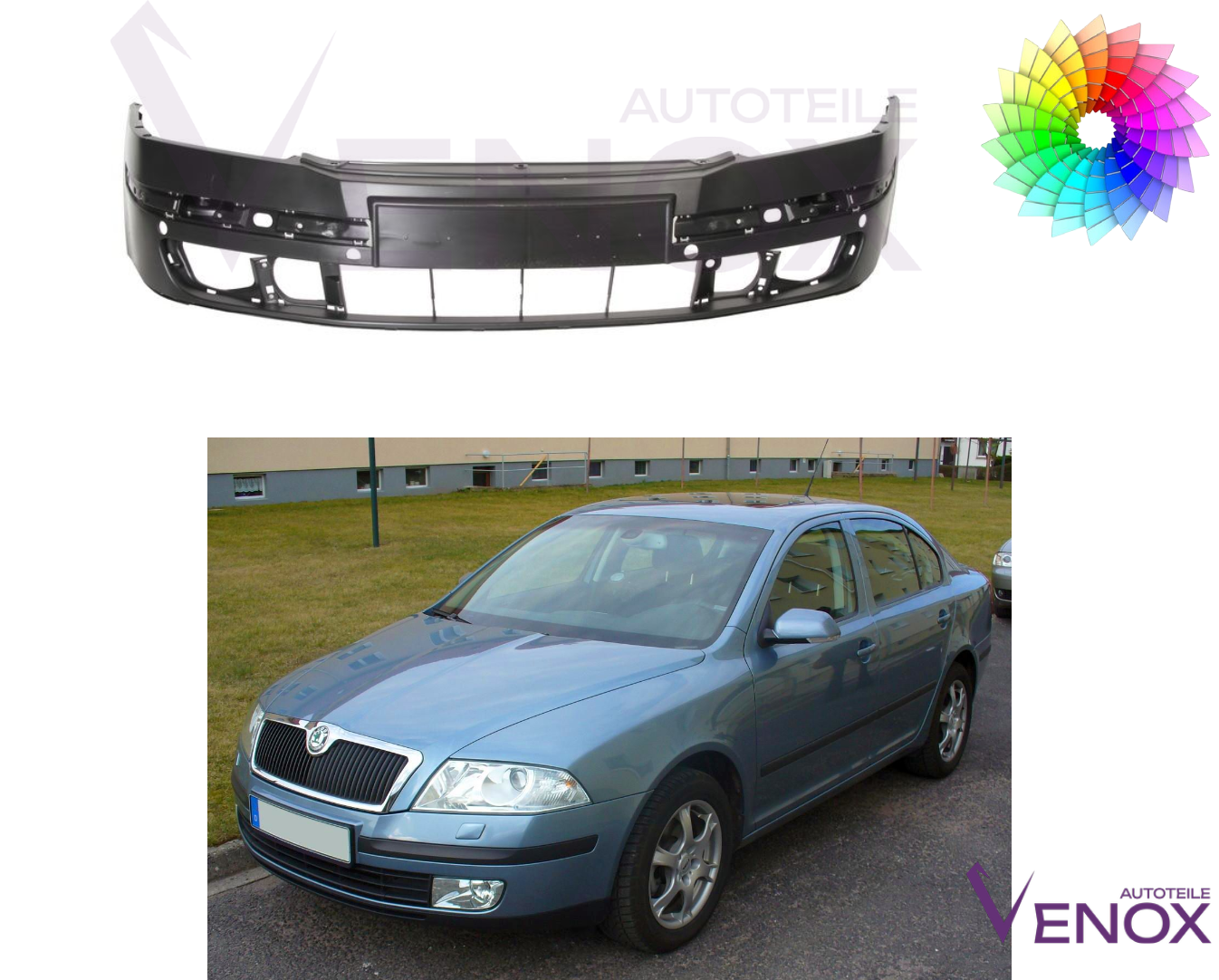 Forkofanger til Skoda Octavia 1Z PDC 2004-2012 Lakeret i ønsket farve - Image 2