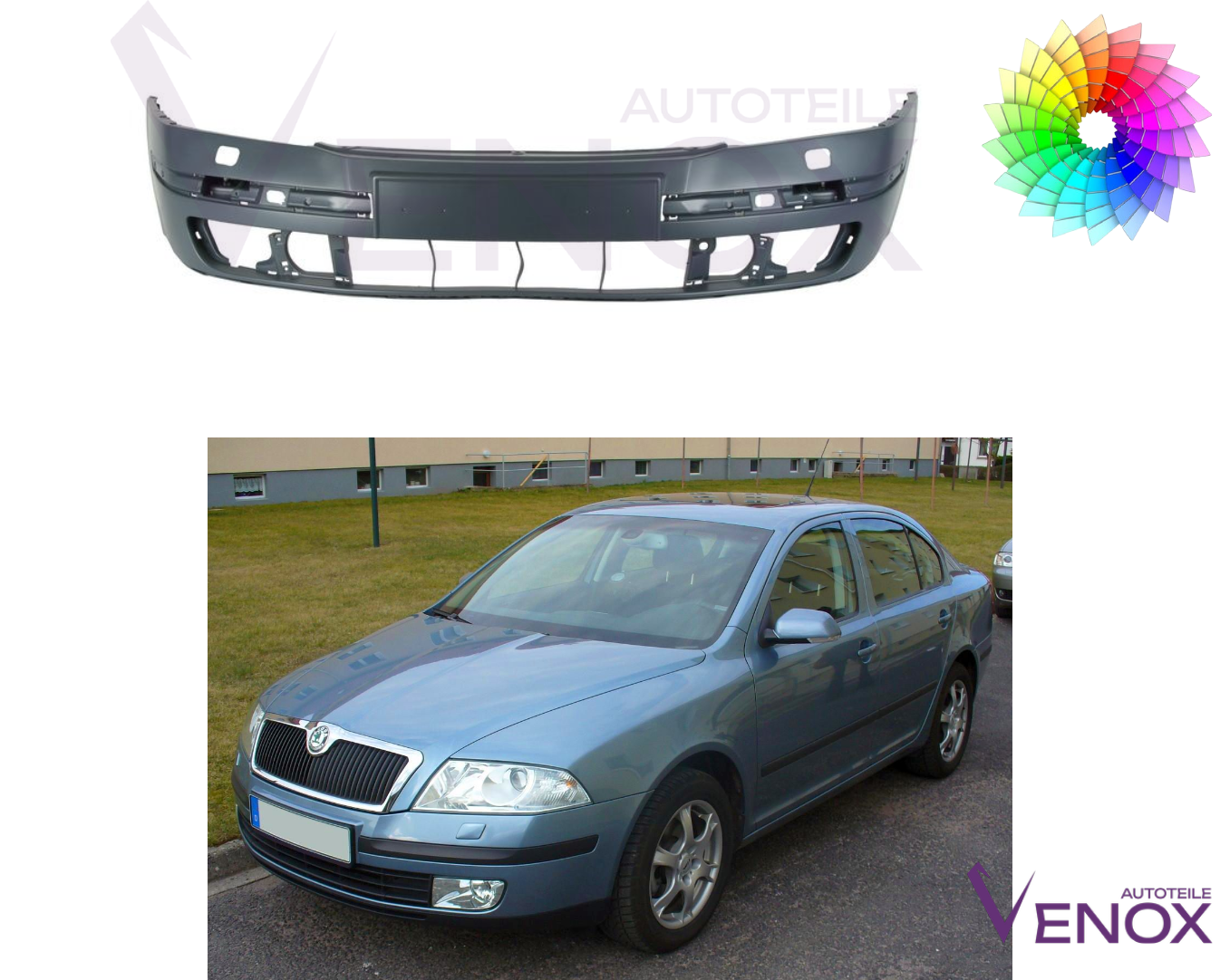 Forkofanger til Skoda Octavia 1Z SRA 2004-2012 Lakeret i ønsket farve - Image 2