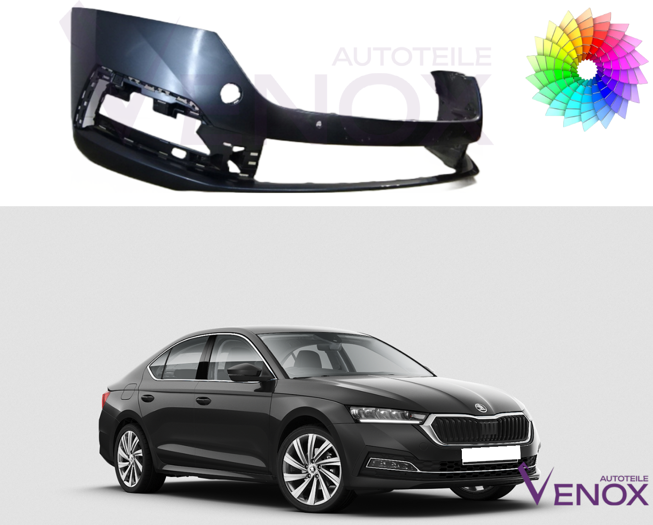 Forkofanger til Skoda Octavia fra 2020 +/- PDC Lakeret i ønsket farve - Image 2