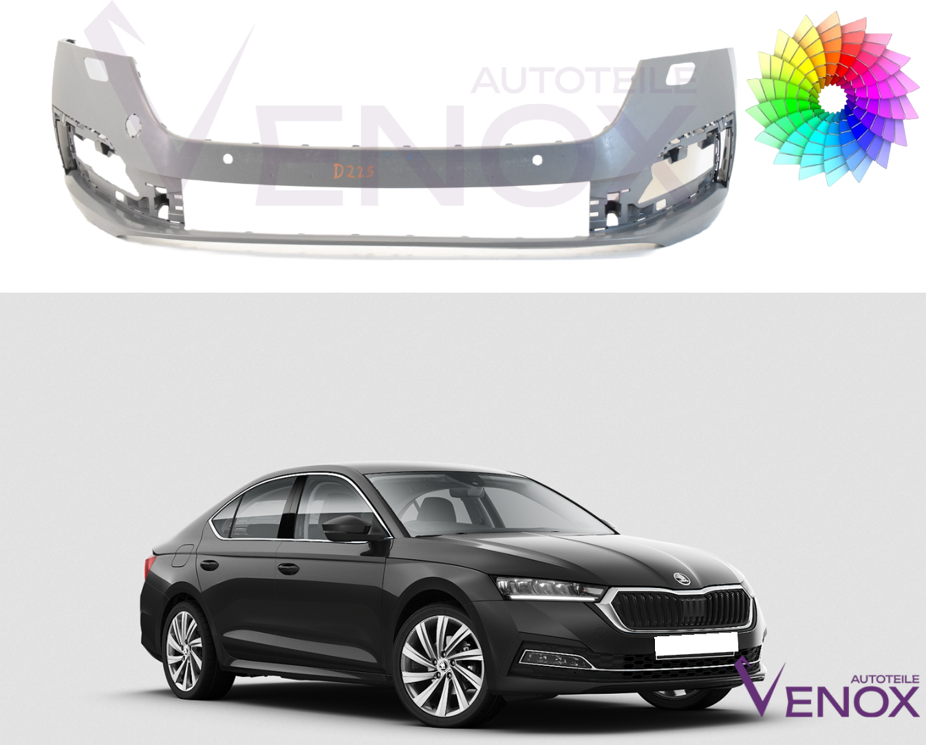 Forkofanger til Skoda Octavia fra 2020 SRA +- PDC Lakeret i ønsket farve - Image 2