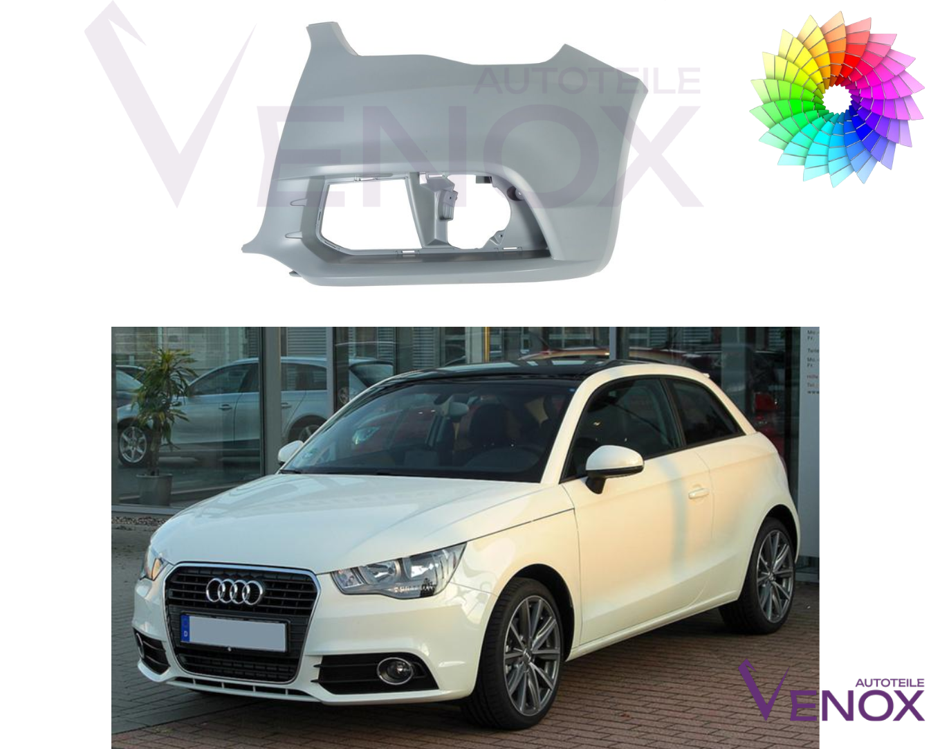 Forkofanger VENSTRE til Audi A1 2010-2015 Lakeret i ønsket farve NY - Image 2