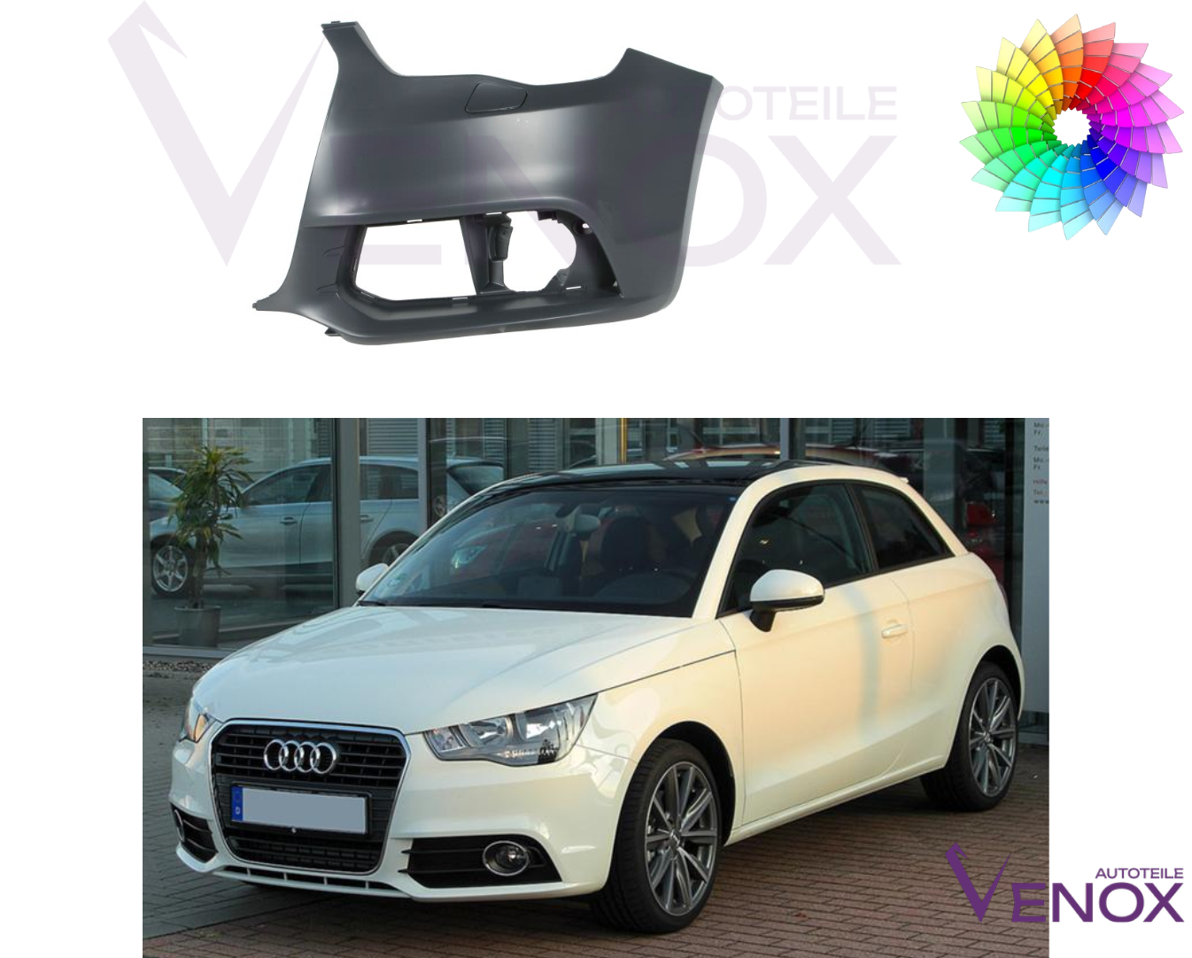 Forkofanger VENSTRE til Audi A1 2010-2015 SRA Lakeret i ønsket farve NY - Image 2